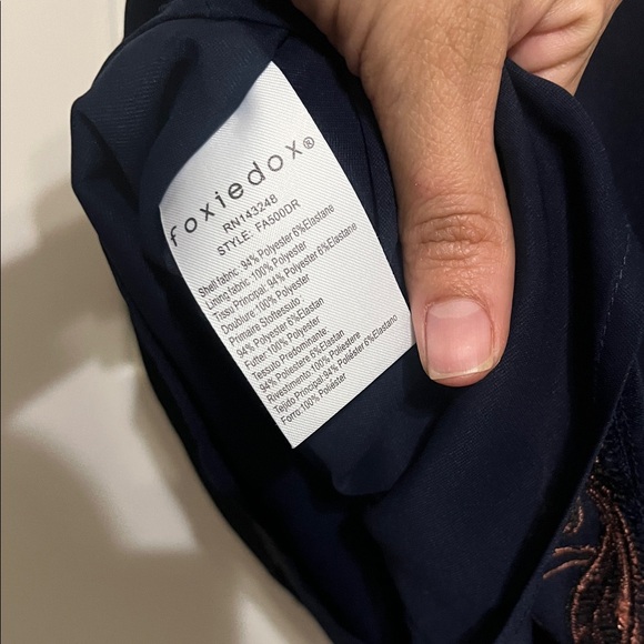 Foxiedox Hadiya Navy Dress with Colorful Embroidery- Size XS - Picture 8 of 9